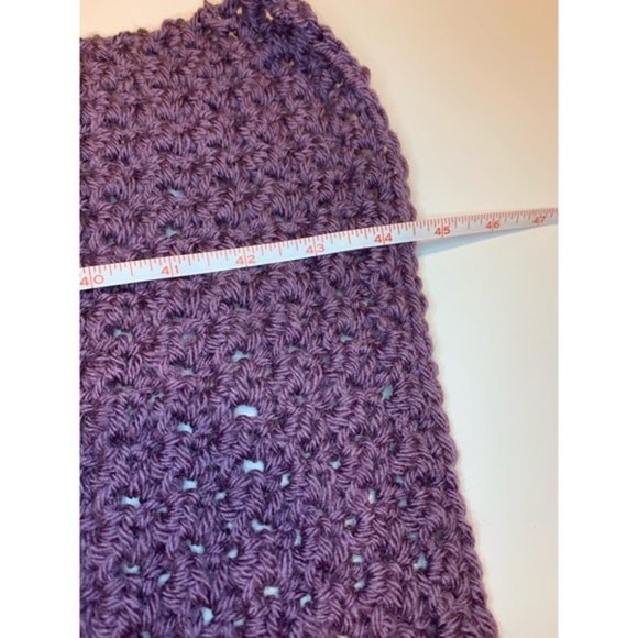 Handmade Homemade Crochet Lap Blanket Throw Blanket Purple Green Grey Brown - Picture 4 of 4